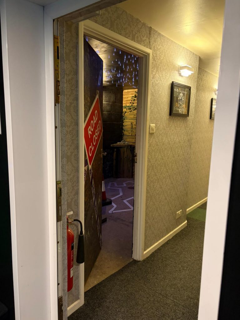 The entrance door to Death on Dartmoor